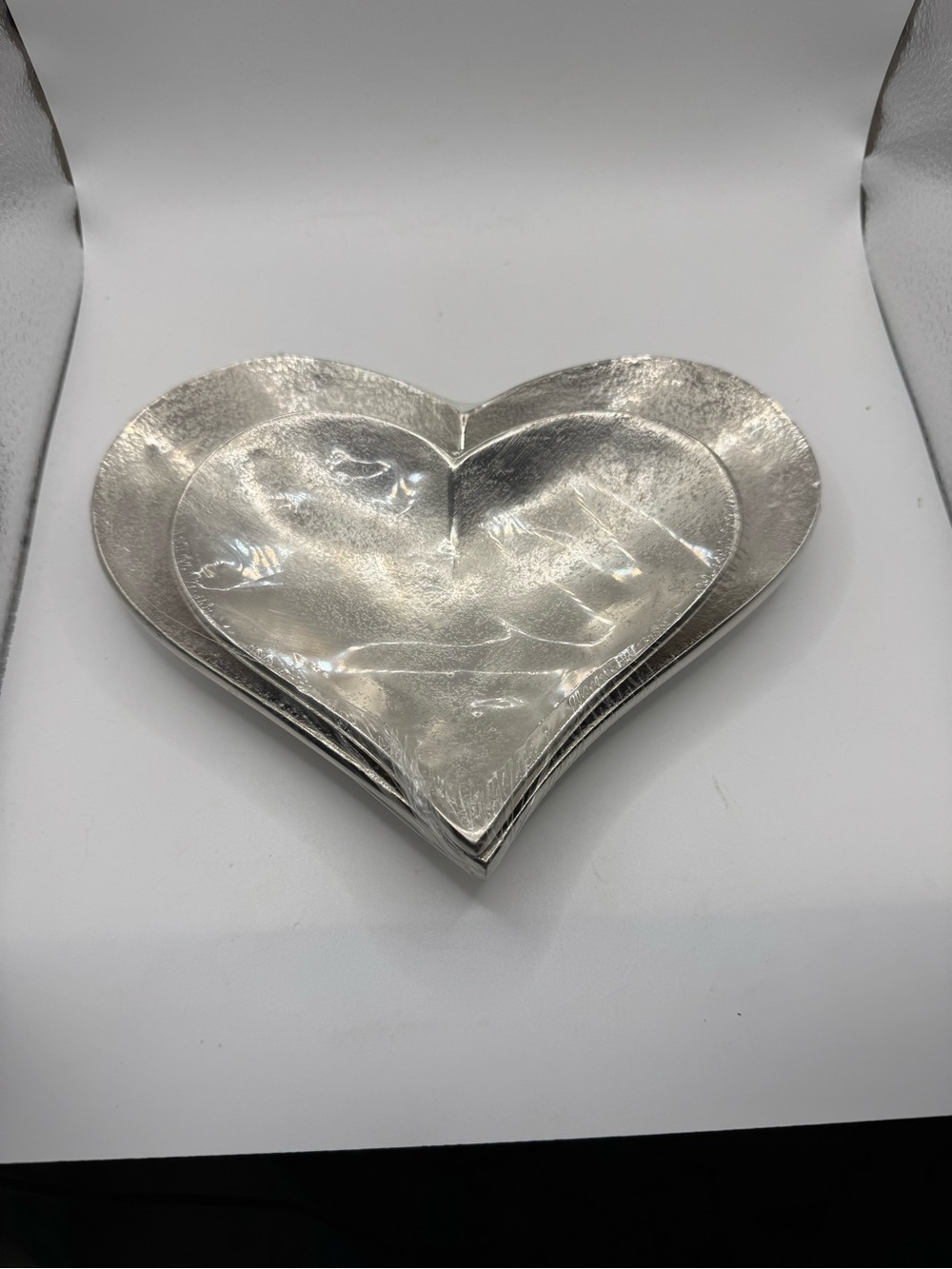 Cracker Barrel Metal Heart Shaped‎ Dish Set NEW.